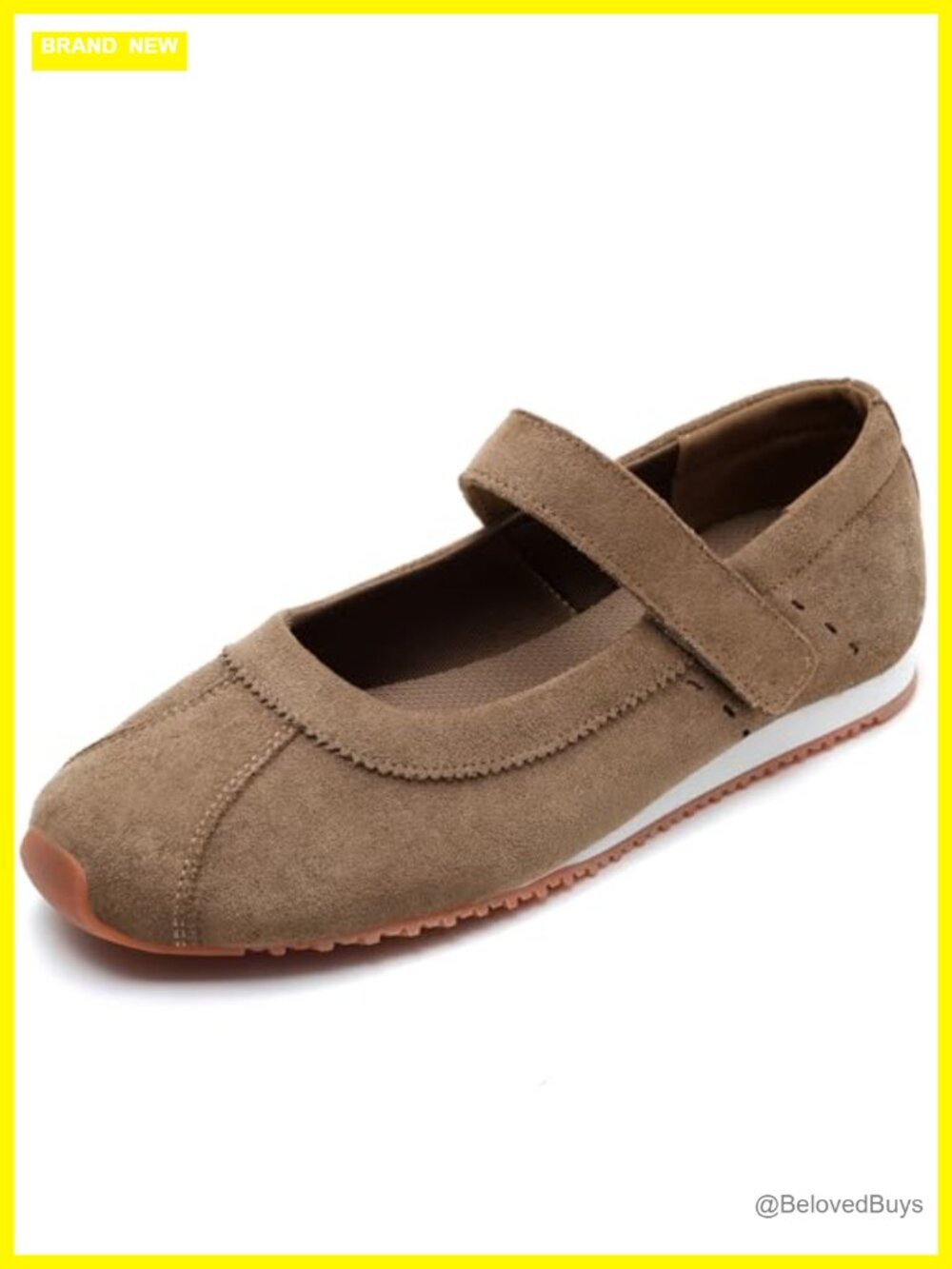 Womens Mary Jane Sneakers Ballet Flats Slip On Walking Shoes Faux Suede